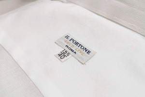 イルポルトーネ ドレスシャツ ◆ホワイト / FIRST MODEL◆ ドビー素材 (200番手)《レギュラーフィット》【 サイズ40(M) 】