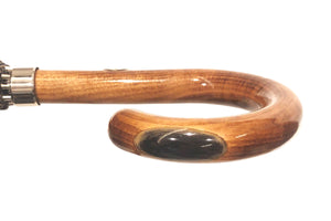 マリアフランチェスコ メンズ長傘 (レッド×シルバーヘリンボーン) SHINY MAPLE(HORN)