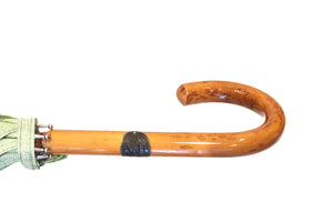 マリアフランチェスコ レディース長傘 カバー付き (グリーン×地模様) SHINY MALACCA(SOLID STICK)
