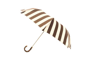 マリアフランチェスコ 折りたたみ傘 (ブラウンｘストライプ) BAMBOO