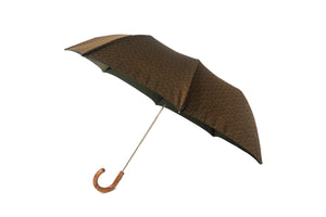 マリアフランチェスコ ◆ 折りたたみ傘 ◆ ブラウン×ライトグリーン (花模様) 《MAPLE》