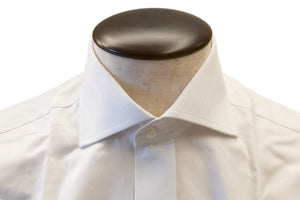 イルポルトーネ ドレスシャツ ◆ ホワイト / FIRST MODEL ◆ ヘリンボーン素材（120番手）《レギュラーフィット》【 サイズ39(M) 】