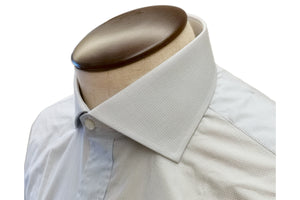 イルポルトーネ ドレスシャツ ◆  ライトブルースクエア柄 / FIRST MODEL ◆ ブロード素材（80番手）《スリムフィット》【 サイズ39(M) 】