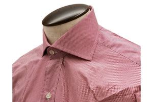 イルポルトーネ ドレスシャツ ◆ レッド×ドット柄 / FIRST MODEL ◆ ブロード素材（80番手）《レギュラーフィット》【 サイズ38(S) 】