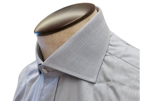 イルポルトーネ ドレスシャツ ◆ ライトブルーストライプ / FIRST MODEL ◆ ブロード素材（120番手）《スリムフィット》【 サイズ39(M) 】