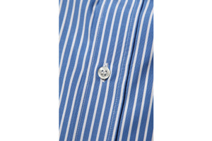 イルポルトーネ ドレスシャツ ◆ブルー × ストライプ◆ ブロード素材（100番手)《レギュラーフィット》【サイズ38(S)】