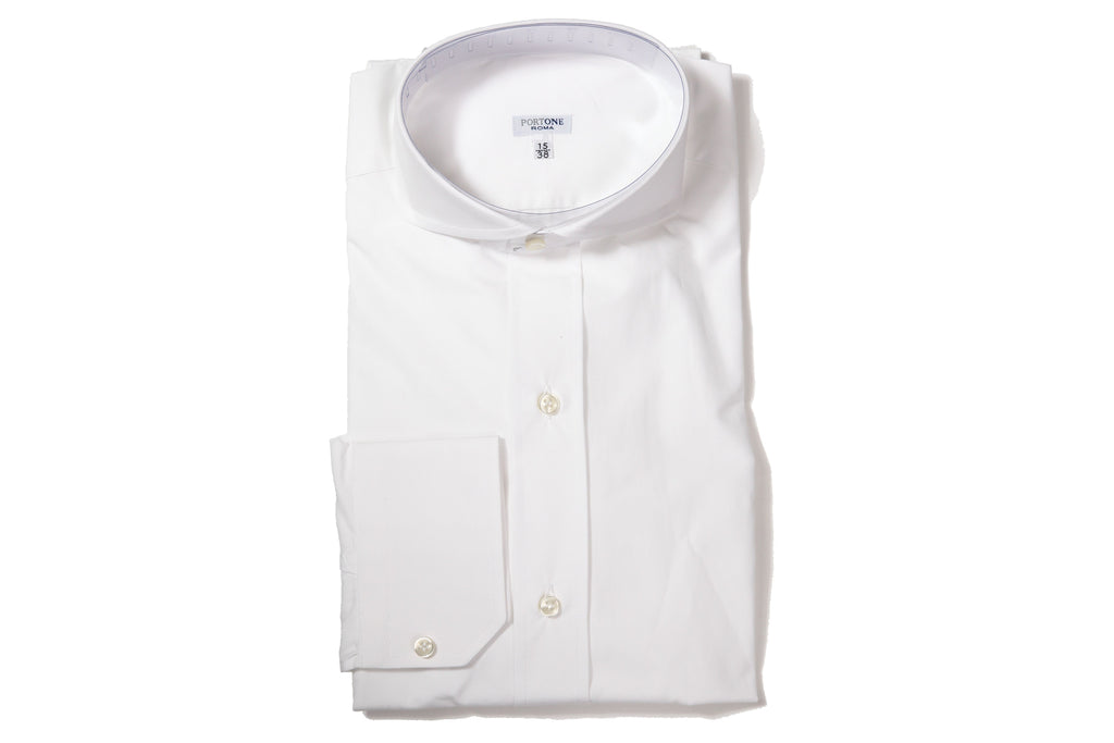 イルポルトーネ ドレスシャツ ◆ホワイト◆ ブロード素材（120/100番手）《レギュラーフィット》【サイズ38 (S)】