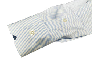 イルポルトーネ ドレスシャツ ◆ライトブルー × ストライプ ◆ ブロード素材 (120番手)《レギュラーフィット》