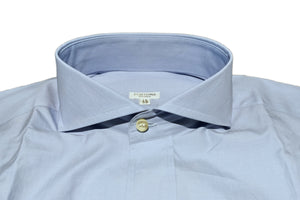 イルポルトーネ ドレスシャツ ◆ブルー ◆ ブロード素材 (120番手) 《スリムフィット》【サイズ38(S)】