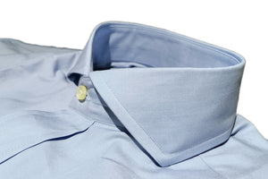 イルポルトーネ ドレスシャツ ◆ブルー ◆ ブロード素材 (120番手) 《スリムフィット》【サイズ38(S)】