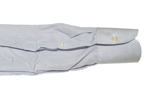 イルポルトーネ -First Model-／ Sky(#100) ブルー ペンシルストライプ ドレスシャツ レギュラーフィット【 サイズ37(XS) 】